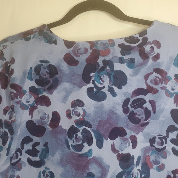 Denim&Co, Size XL vibrant blue/purple l/sleeve tunic tee - Picture 5 of 7